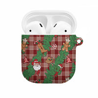 Red Palaka Hawaii Cowboy Christmas AirPods Case Paniolo Mix Maile Lei - Polynesian Pride