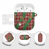 Red Palaka Hawaii Cowboy Christmas AirPods Case Paniolo Mix Maile Lei - Polynesian Pride