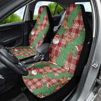 Red Palaka Hawaii Cowboy Christmas Car Seat Cover Paniolo Mix Maile Lei - Polynesian Pride