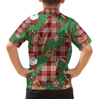 Red Palaka Hawaii Cowboy Christmas Hawaiian Shirt Paniolo Mix Maile Lei - Polynesian Pride