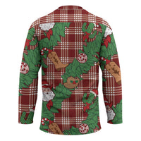 Red Palaka Hawaii Cowboy Christmas Hockey Jersey Paniolo Mix Maile Lei - Polynesian Pride