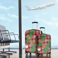 Red Palaka Hawaii Cowboy Christmas Luggage Cover Paniolo Mix Maile Lei - Polynesian Pride
