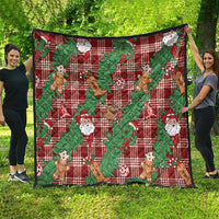 Red Palaka Hawaii Cowboy Christmas Quilt Paniolo Mix Maile Lei - Polynesian Pride
