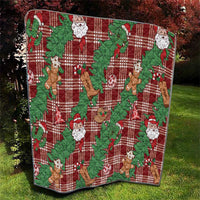 Red Palaka Hawaii Cowboy Christmas Quilt Paniolo Mix Maile Lei - Polynesian Pride