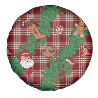 Red Palaka Hawaii Cowboy Christmas Spare Tire Cover Paniolo Mix Maile Lei - Polynesian Pride