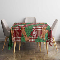 Red Palaka Hawaii Cowboy Christmas Tablecloth Paniolo Mix Maile Lei - Polynesian Pride