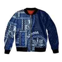 Samoa Siapo Motif Bomber Jacket Classic Style - Bue Ver LT7 Unisex Blue - Polynesian Pride