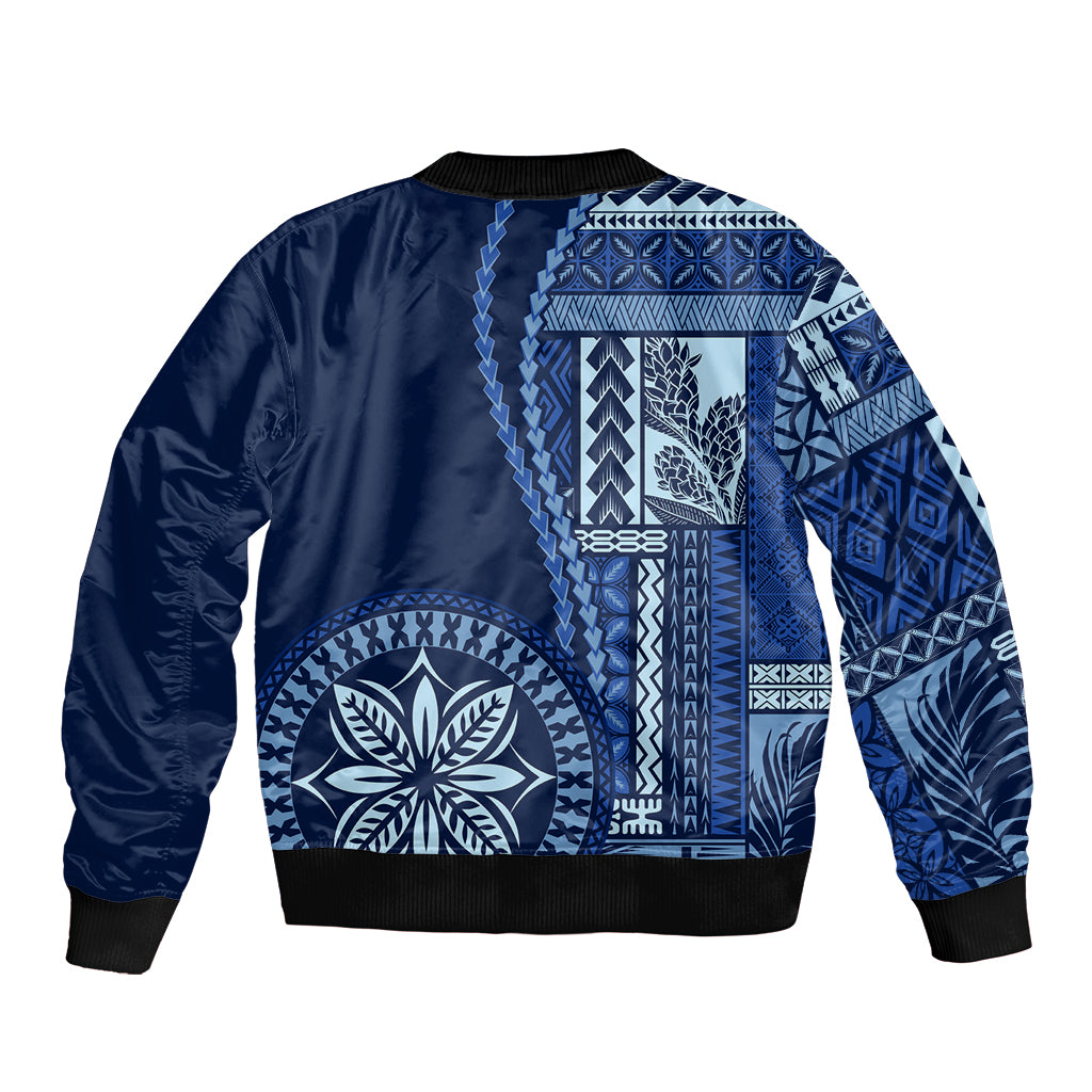 Samoa Siapo Motif Bomber Jacket Classic Style - Bue Ver LT7 - Polynesian Pride