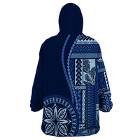 Samoa Siapo Motif Wearable Blanket Hoodie Classic Style - Bue Ver LT7 - Polynesian Pride