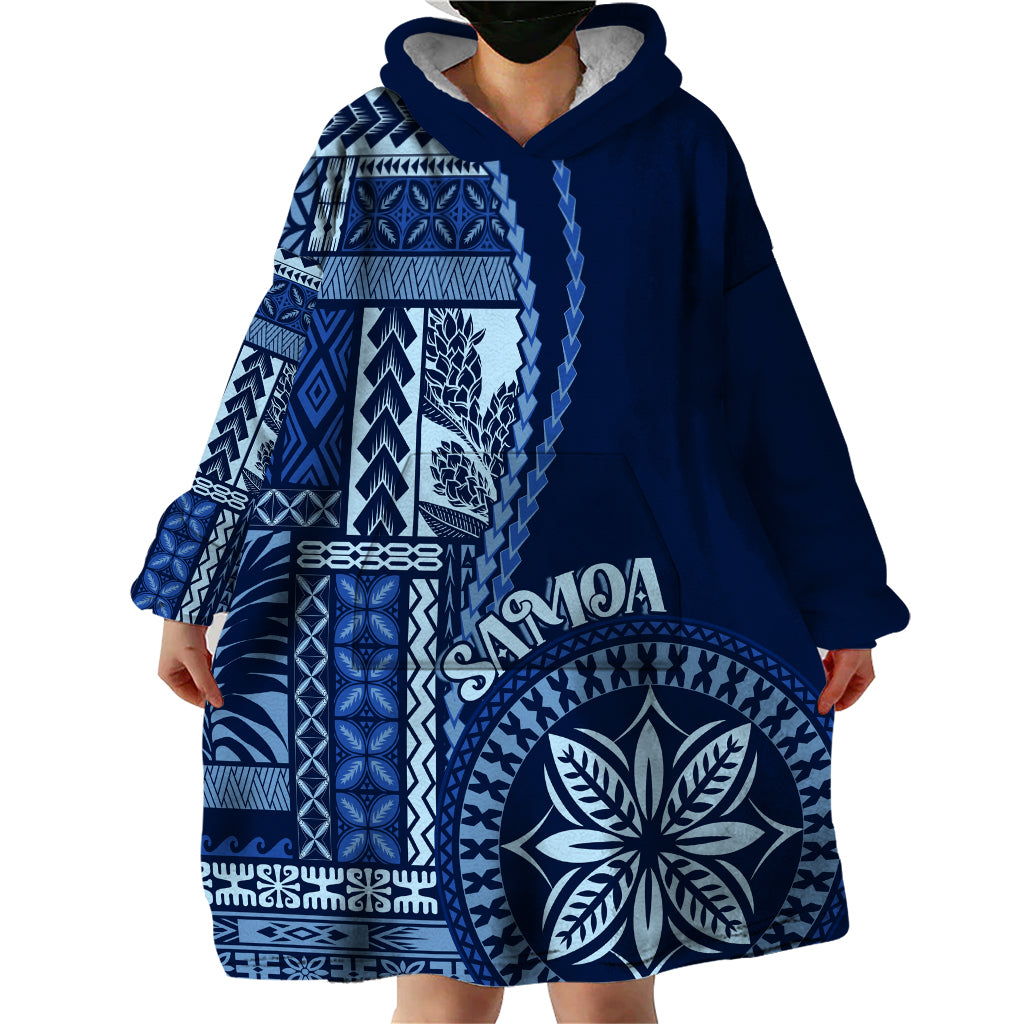 Samoa Siapo Motif Wearable Blanket Hoodie Classic Style - Bue Ver LT7 - Polynesian Pride