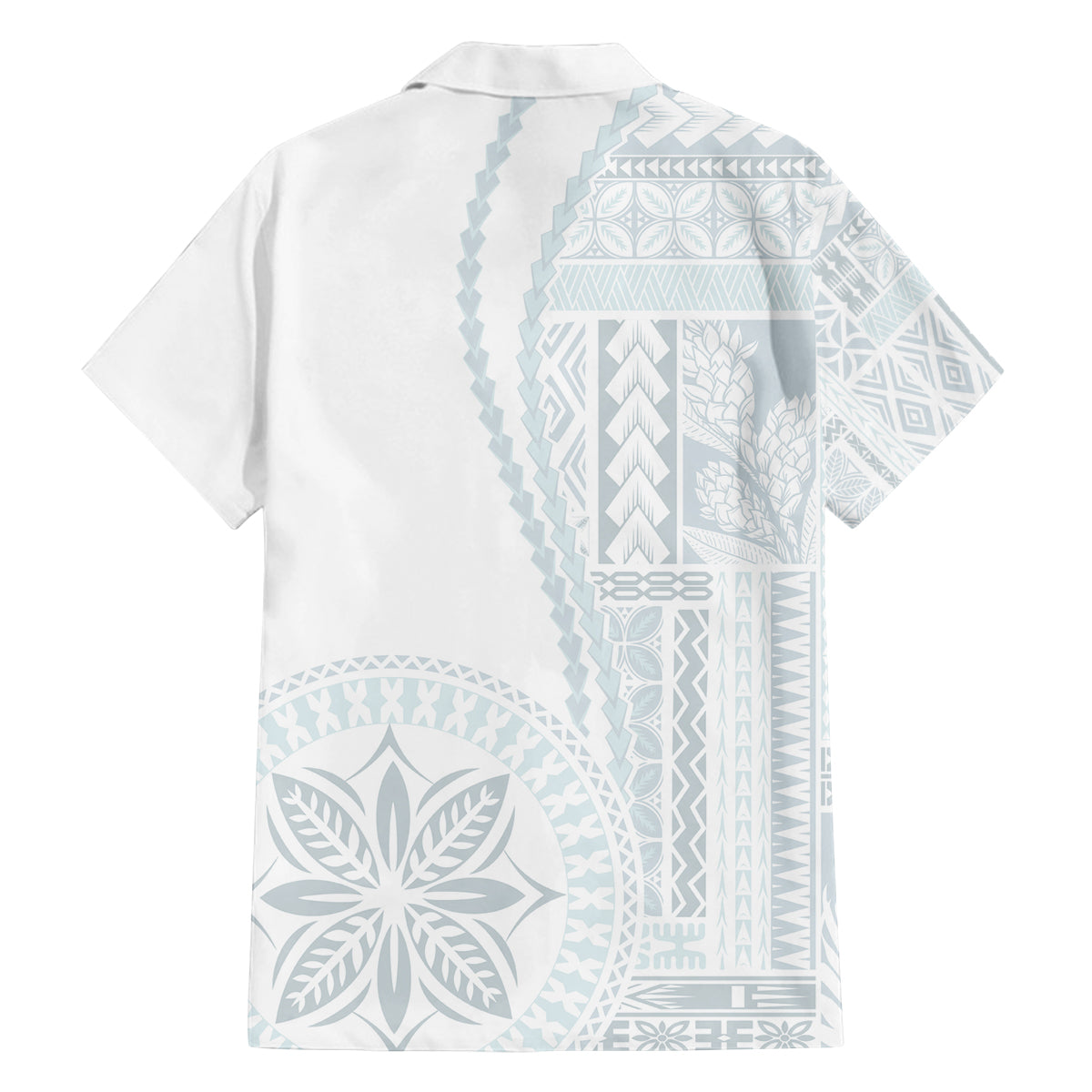 Samoa White Sunday Family Matching Summer Maxi Dress and Hawaiian Shirt Classic Siapo Style LT7 - Polynesian Pride