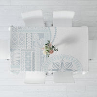 Samoa White Sunday Tablecloth Classic Siapo Style LT7 White - Polynesian Pride