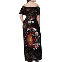 Aotearoa and Australia Indigenous Off Shoulder Maxi Dress Stand Together For Te Tiriti LT7 - Polynesian Pride