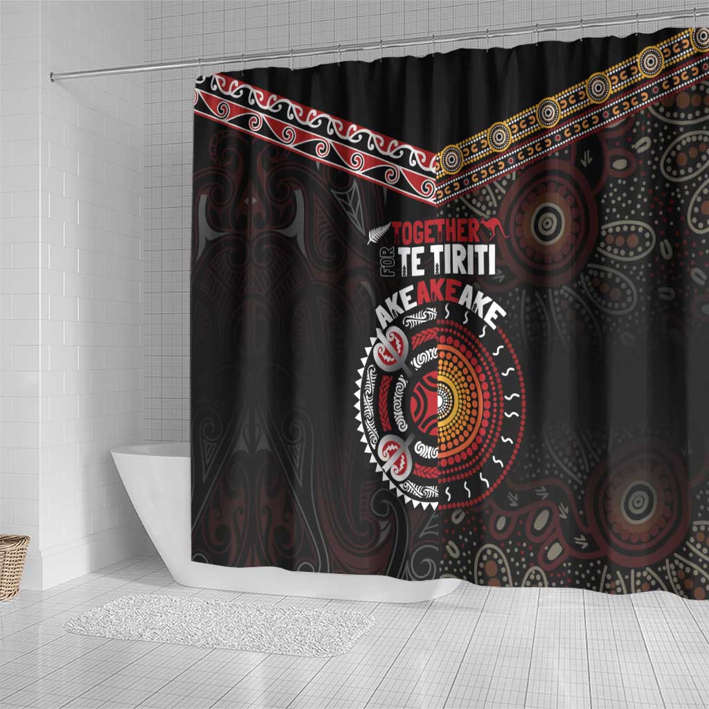Aotearoa and Australia Indigenous Shower Curtain Stand Together For Te Tiriti