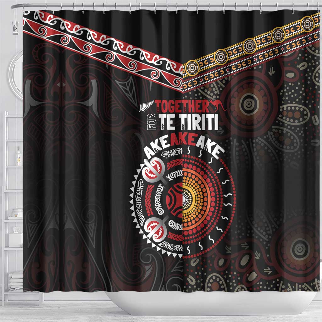 Aotearoa and Australia Indigenous Shower Curtain Stand Together For Te Tiriti