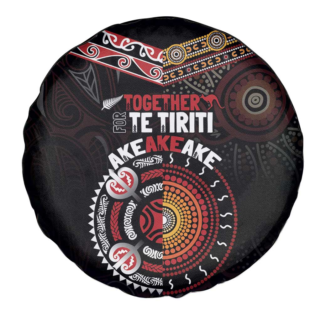 Aotearoa and Australia Indigenous Spare Tire Cover Stand Together For Te Tiriti LT7 - Polynesian Pride