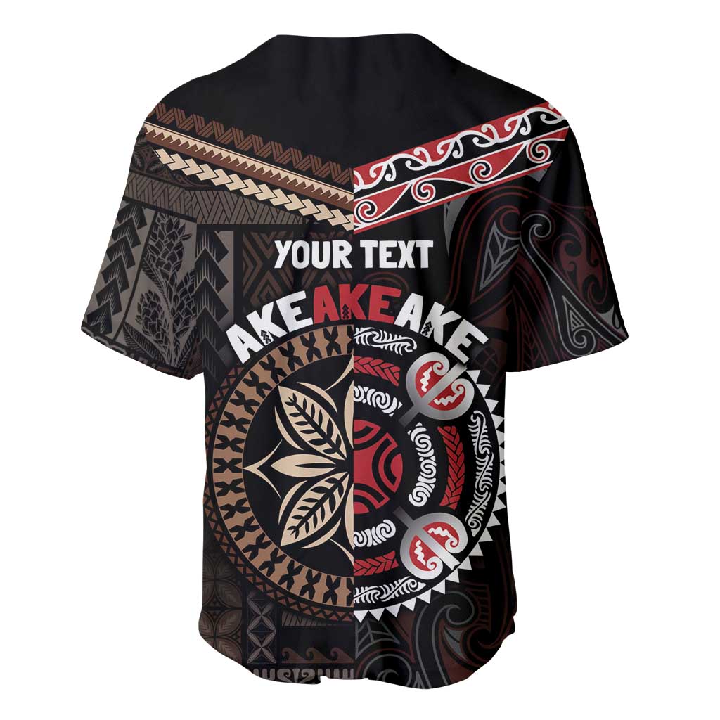 Aotearoa and Samoa Together For Te Tiriti Baseball Jersey Kowhaiwhai Mix Siapo LT7 - Polynesian Pride