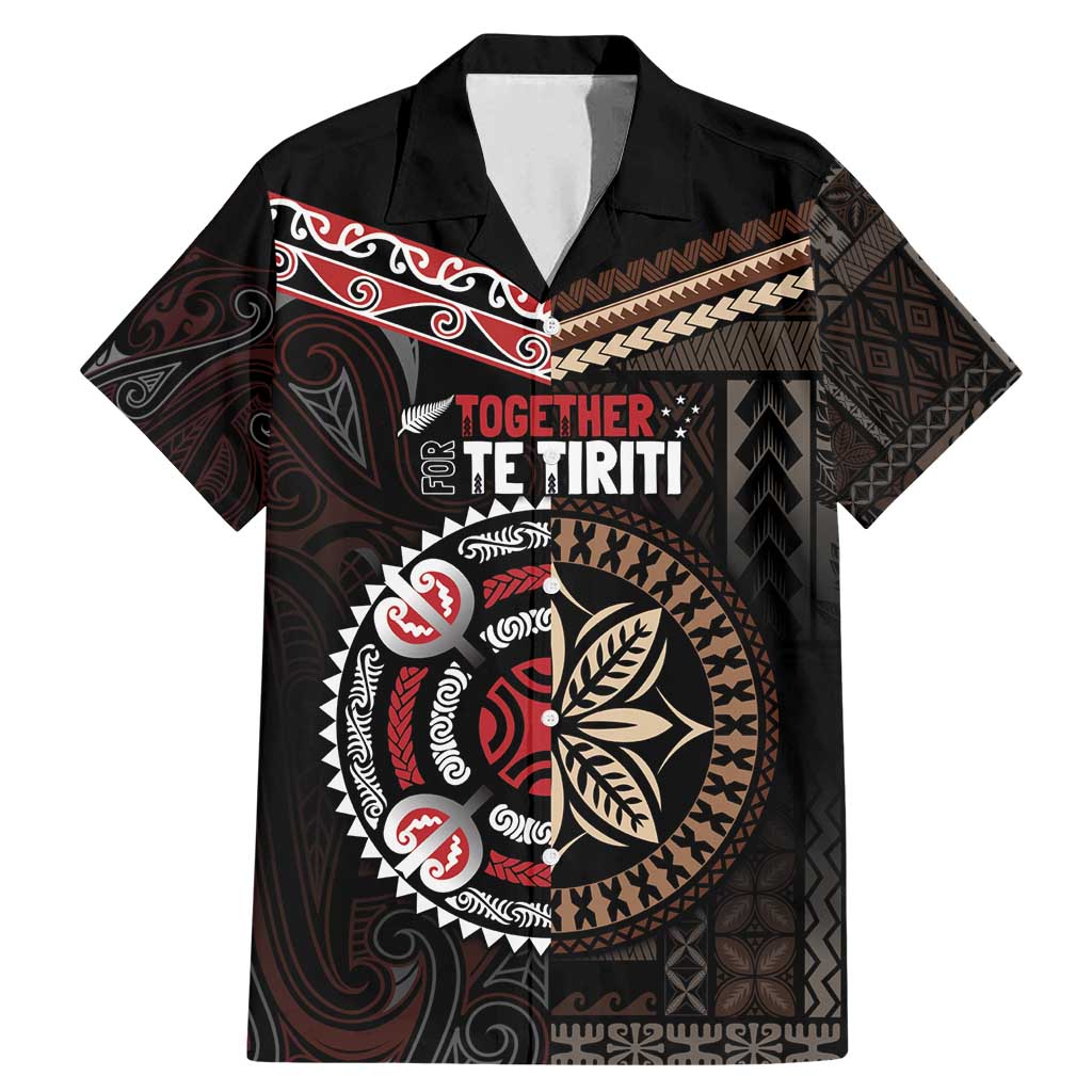 Aotearoa and Samoa Together For Te Tiriti Family Matching Mermaid Dress and Hawaiian Shirt Kowhaiwhai Mix Siapo