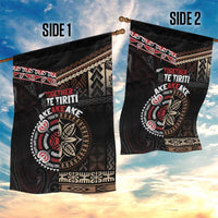 Aotearoa and Samoa Together For Te Tiriti Garden Flag Kowhaiwhai Mix Siapo LT7 - Polynesian Pride