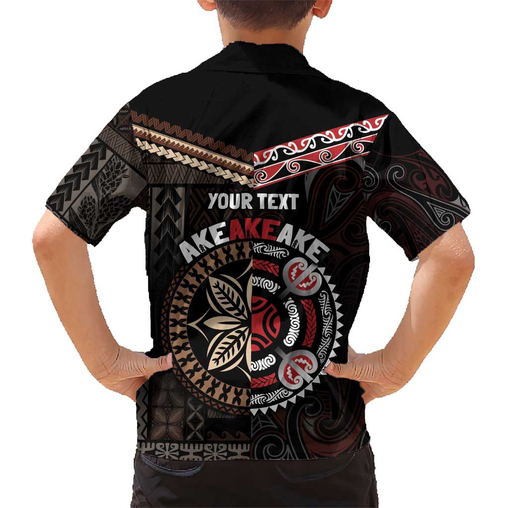 Aotearoa and Samoa Together For Te Tiriti Kid Hawaiian Shirt Kowhaiwhai Mix Siapo LT7 - Polynesian Pride