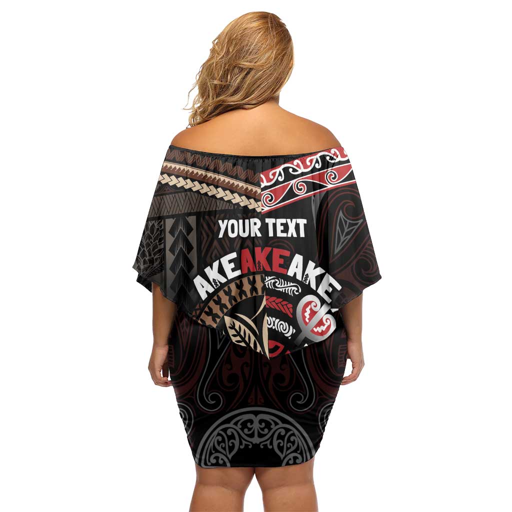 Aotearoa and Samoa Together For Te Tiriti Off Shoulder Short Dress Kowhaiwhai Mix Siapo LT7 - Polynesian Pride