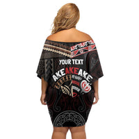 Aotearoa and Samoa Together For Te Tiriti Off Shoulder Short Dress Kowhaiwhai Mix Siapo LT7 - Polynesian Pride