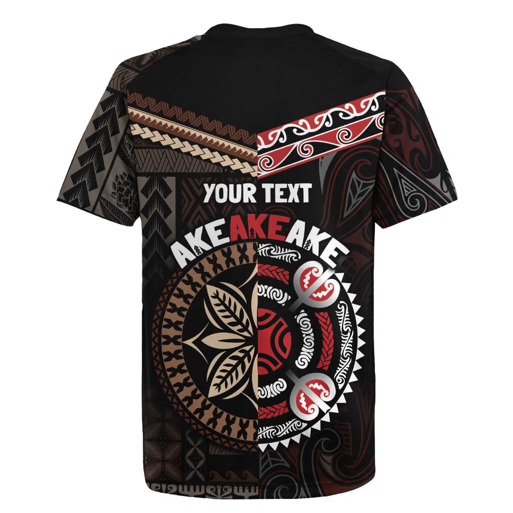 Aotearoa and Samoa Together For Te Tiriti Rugby Jersey Kowhaiwhai Mix Siapo