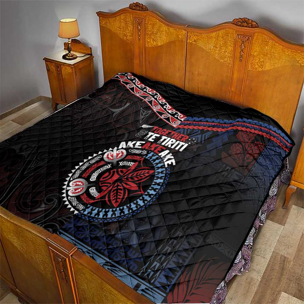 Aotearoa and Samoa Together For Te Tiriti Quilt Kowhaiwhai Mix Siapo - Flag Color LT7 - Polynesian Pride