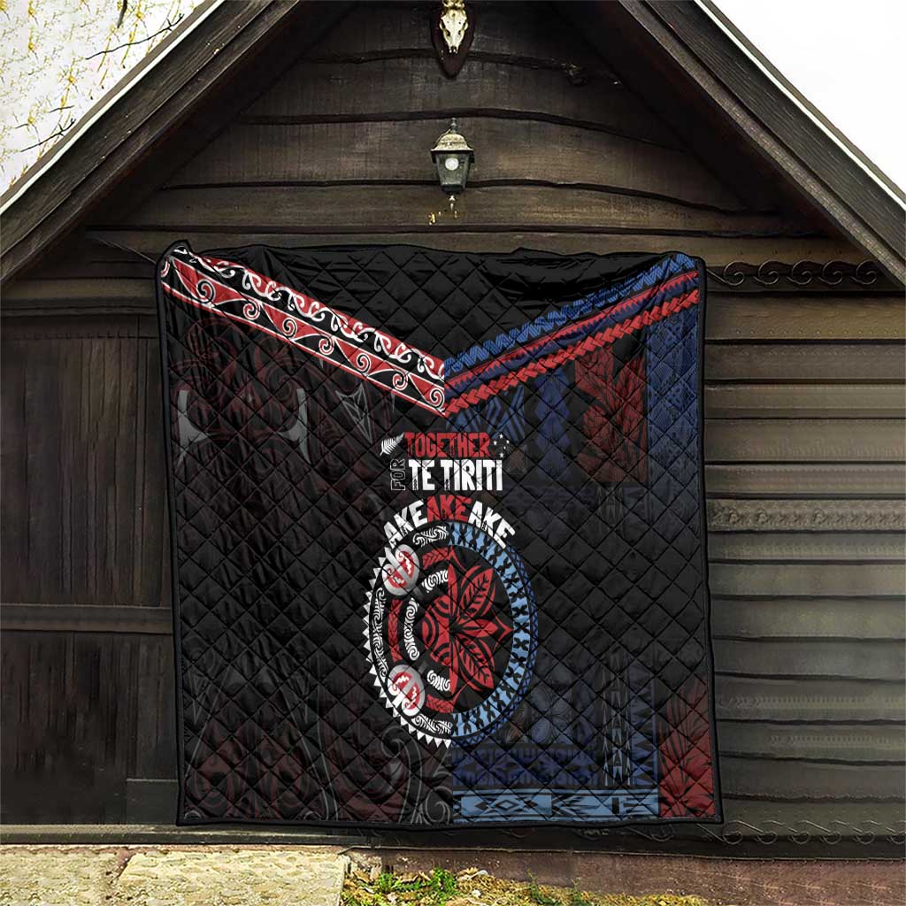 Aotearoa and Samoa Together For Te Tiriti Quilt Kowhaiwhai Mix Siapo - Flag Color LT7 - Polynesian Pride