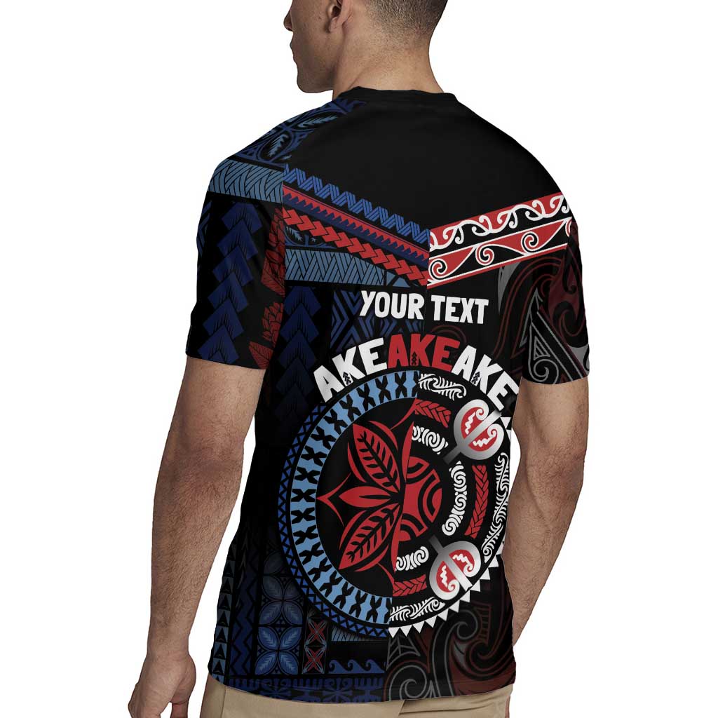 Aotearoa and Samoa Together For Te Tiriti Rugby Jersey Kowhaiwhai Mix Siapo - Flag Color