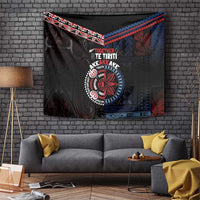 Aotearoa and Samoa Together For Te Tiriti Tapestry Kowhaiwhai Mix Siapo - Flag Color LT7 Black - Polynesian Pride
