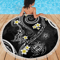 Polynesia Tribal Beach Blanket Tentacles Plumeria