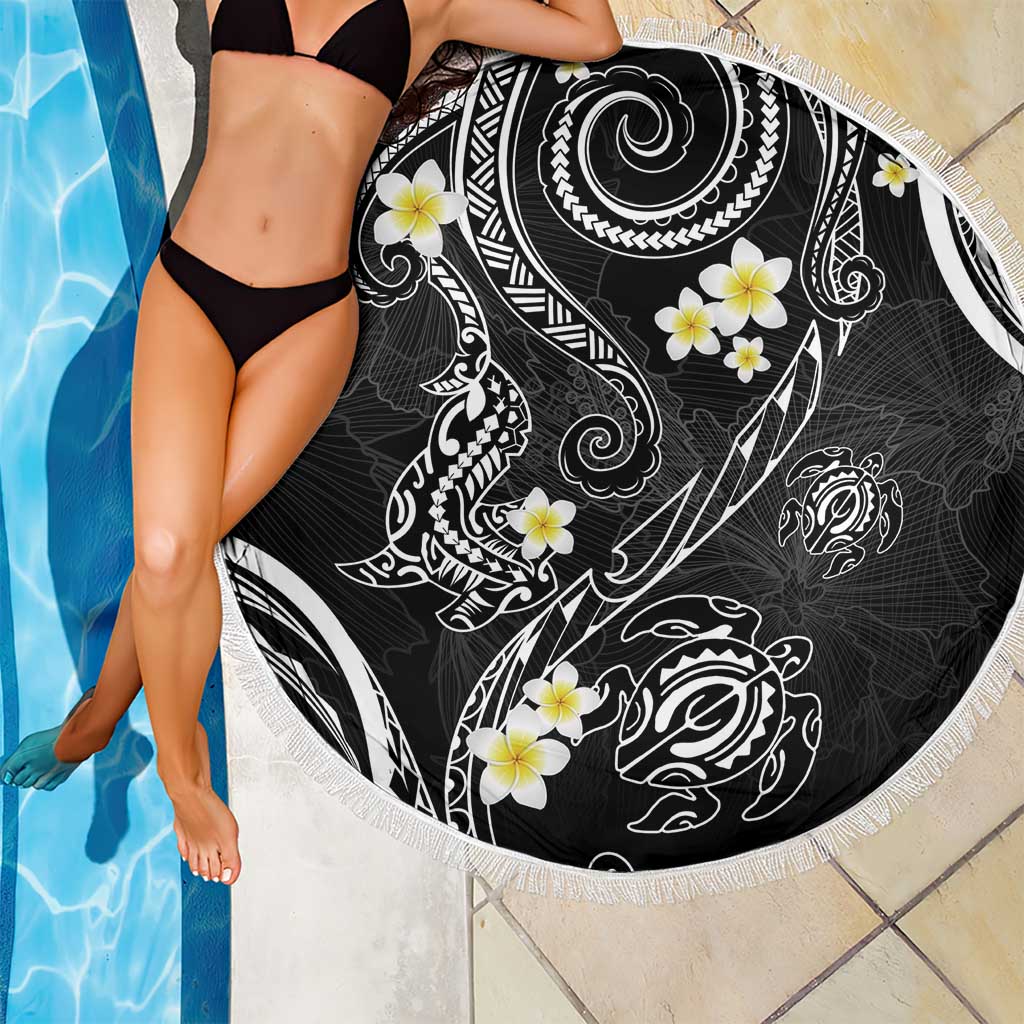 Polynesia Tribal Beach Blanket Tentacles Plumeria