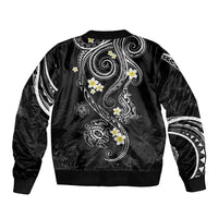 Polynesia Tribal Bomber Jacket Tentacles Plumeria