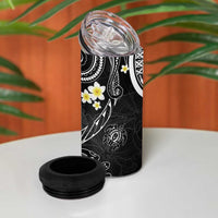 Polynesia Tribal 4 in 1 Can Cooler Tumbler Tentacles Plumeria