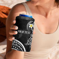 Polynesia Tribal 4 in 1 Can Cooler Tumbler Tentacles Plumeria