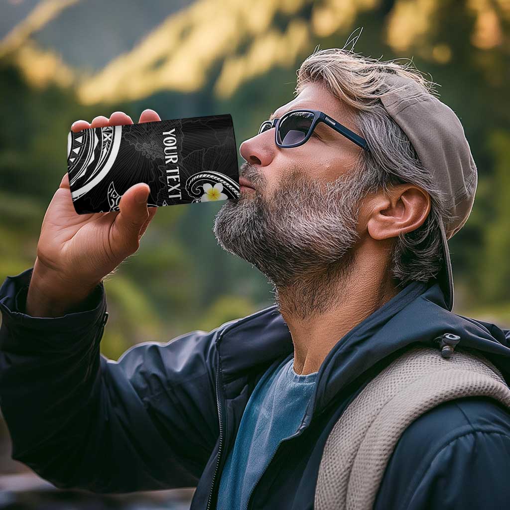 Polynesia Tribal 4 in 1 Can Cooler Tumbler Tentacles Plumeria