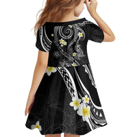 Polynesia Tribal Family Matching Off Shoulder Short Dress and Hawaiian Shirt Tentacles Plumeria