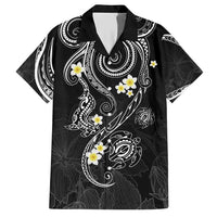 Polynesia Tribal Family Matching Short Sleeve Bodycon Dress and Hawaiian Shirt Tentacles Plumeria