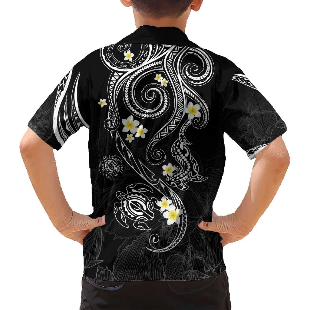 Polynesia Tribal Kid Hawaiian Shirt Tentacles Plumeria LT7 - Polynesian Pride