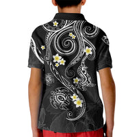 Polynesia Tribal Kid Polo Shirt Tentacles Plumeria LT7 - Polynesian Pride