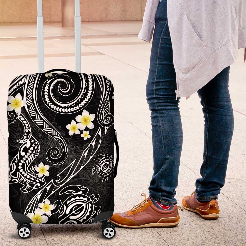 Polynesia Tribal Luggage Cover Tentacles Plumeria