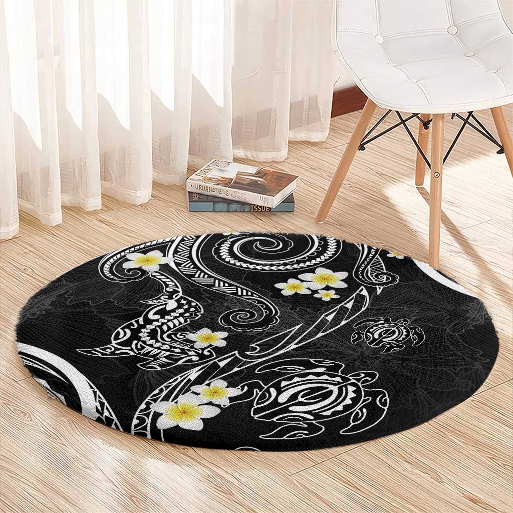 Polynesia Tribal Round Carpet Tentacles Plumeria LT7 - Polynesian Pride