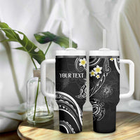 Polynesia Tribal Tumbler With Handle Tentacles Plumeria