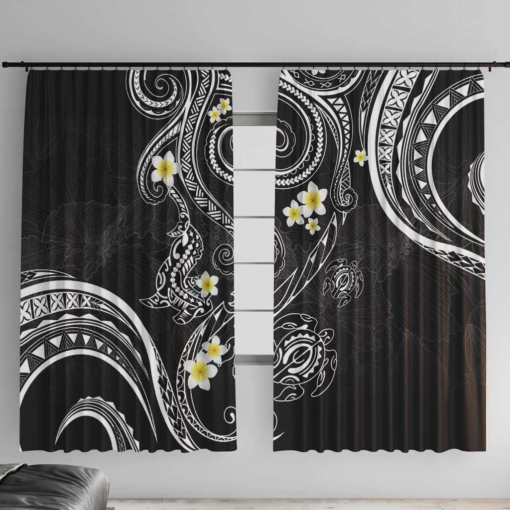 Polynesia Tribal Window Curtain Tentacles Plumeria