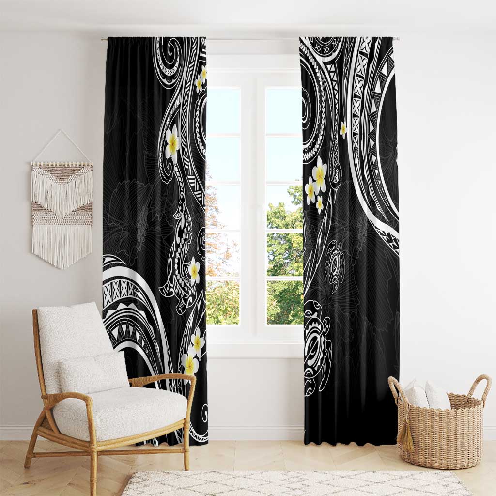 Polynesia Tribal Window Curtain Tentacles Plumeria
