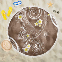 Polynesia Tribal Beach Blanket Mocha Plumeria Tentacles