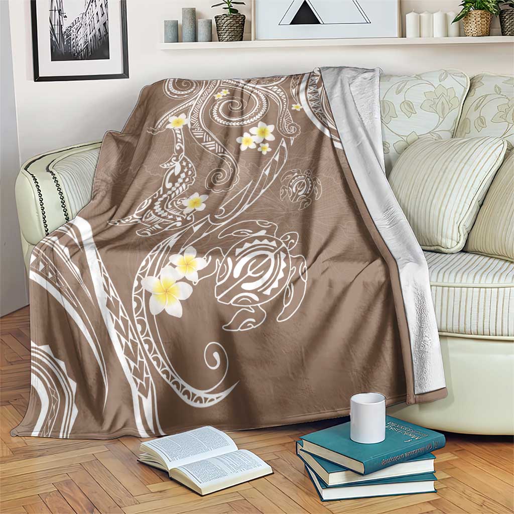Polynesia Tribal Blanket Mocha Plumeria Tentacles