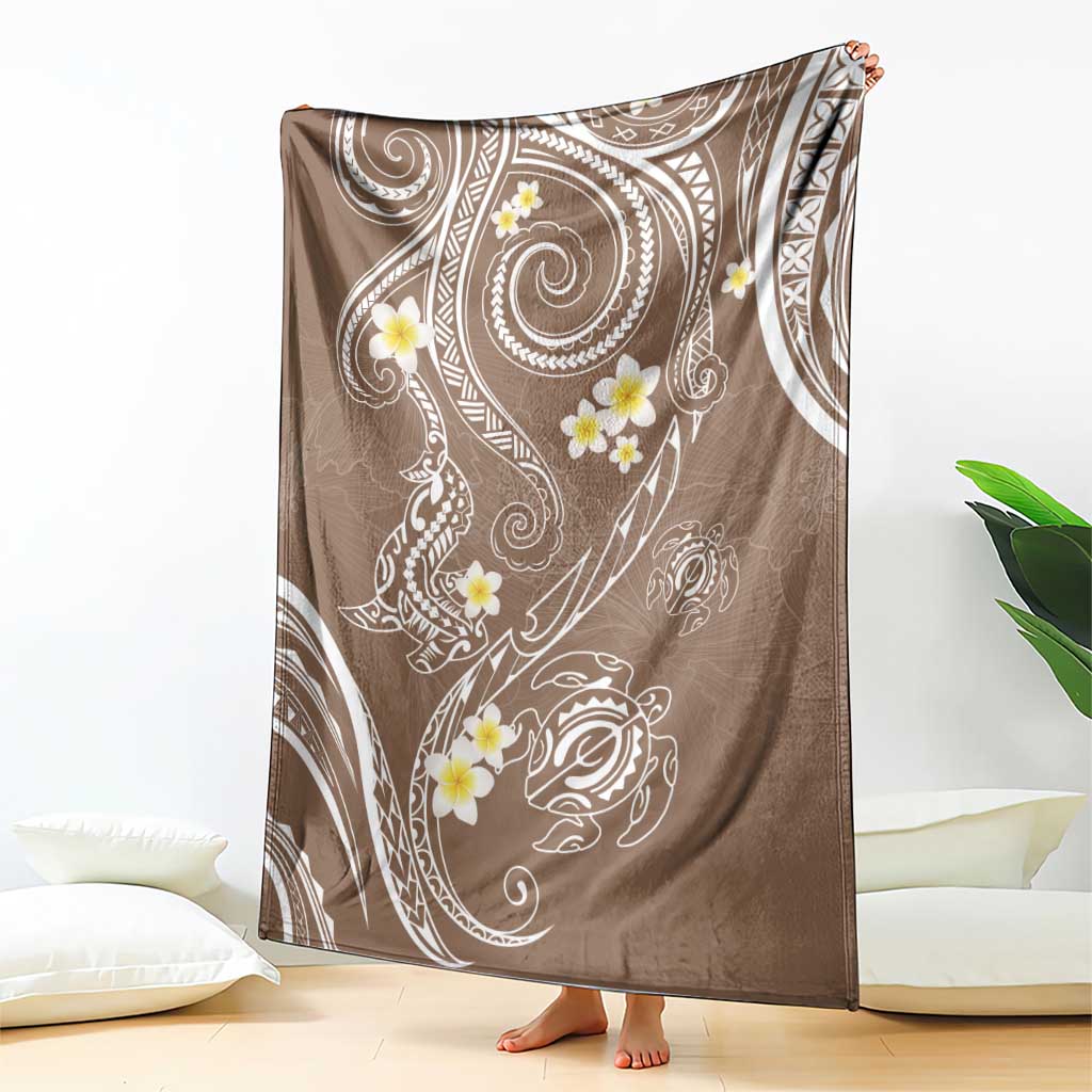 Polynesia Tribal Blanket Mocha Plumeria Tentacles