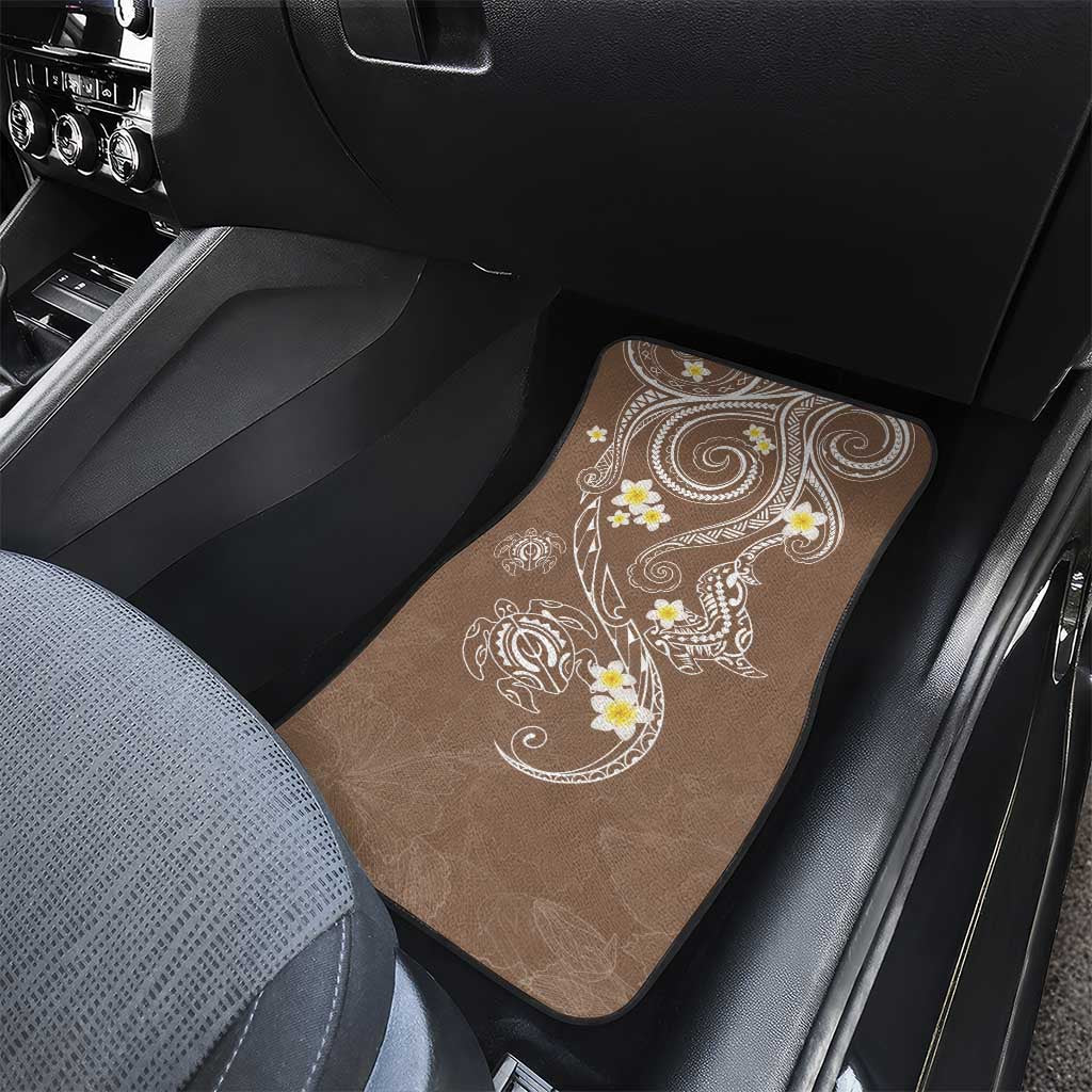 Polynesia Tribal Car Mats Mocha Plumeria Tentacles